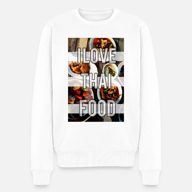 I love Thaifood - Männer Premium Bio Pullover - Weiß