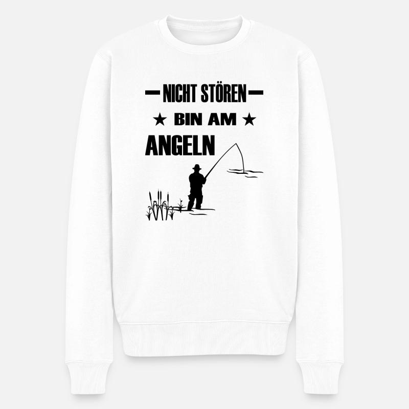 Angeln - Männer Premium Bio Pullover - Weiß