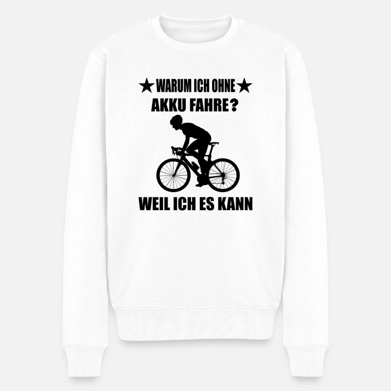 Fahrrad - Männer Premium Bio Pullover - Weiß