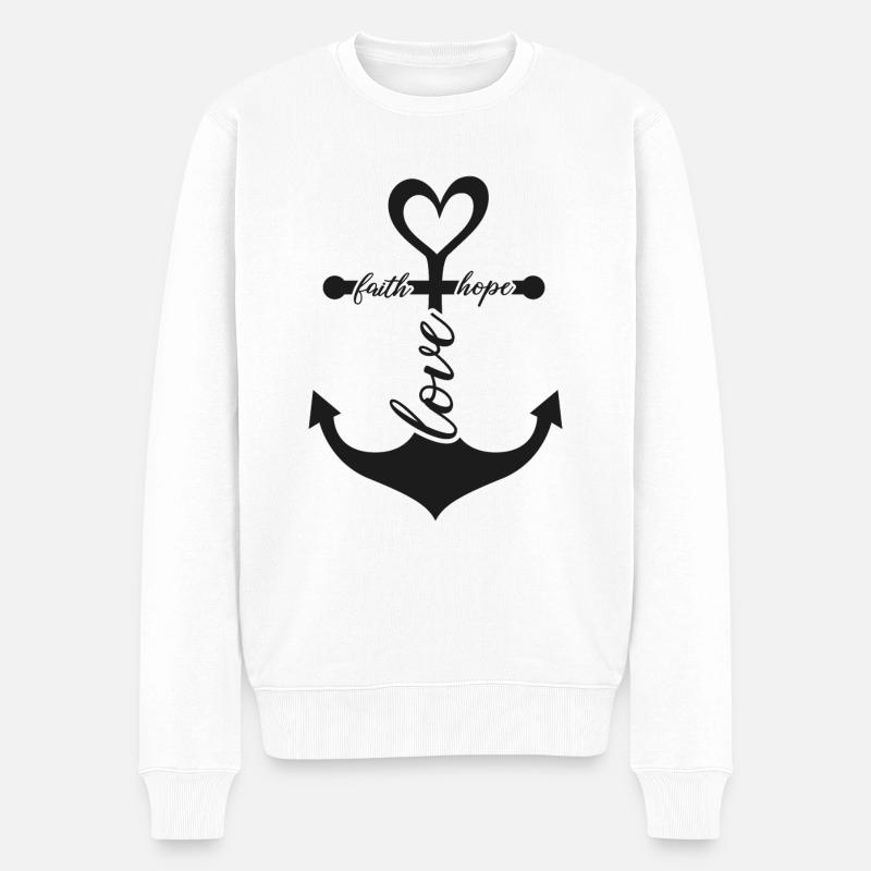 Glaube Liebe Hoffnung - Männer Premium Bio Pullover - Weiß