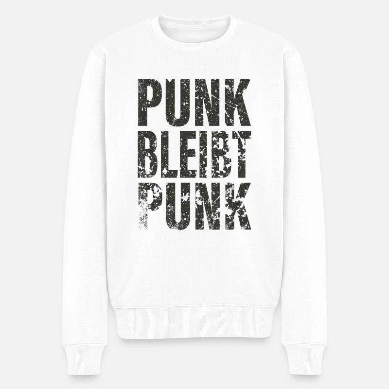 Punk bleibt Punk - Männer Premium Bio Pullover - Weiß