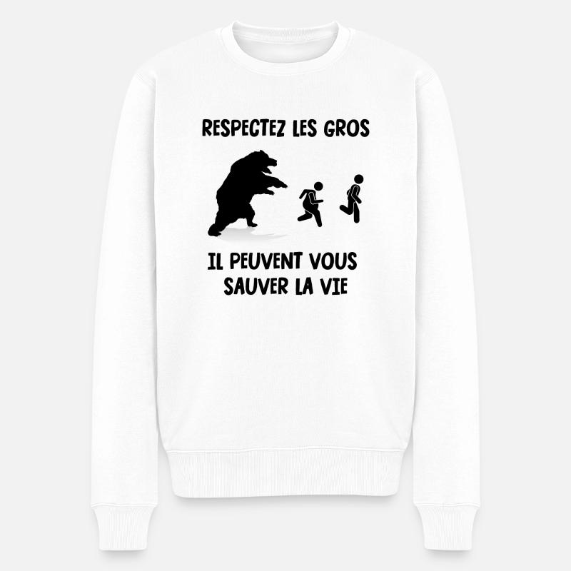 respectez les gros - Pull Premium bio Homme - blanc