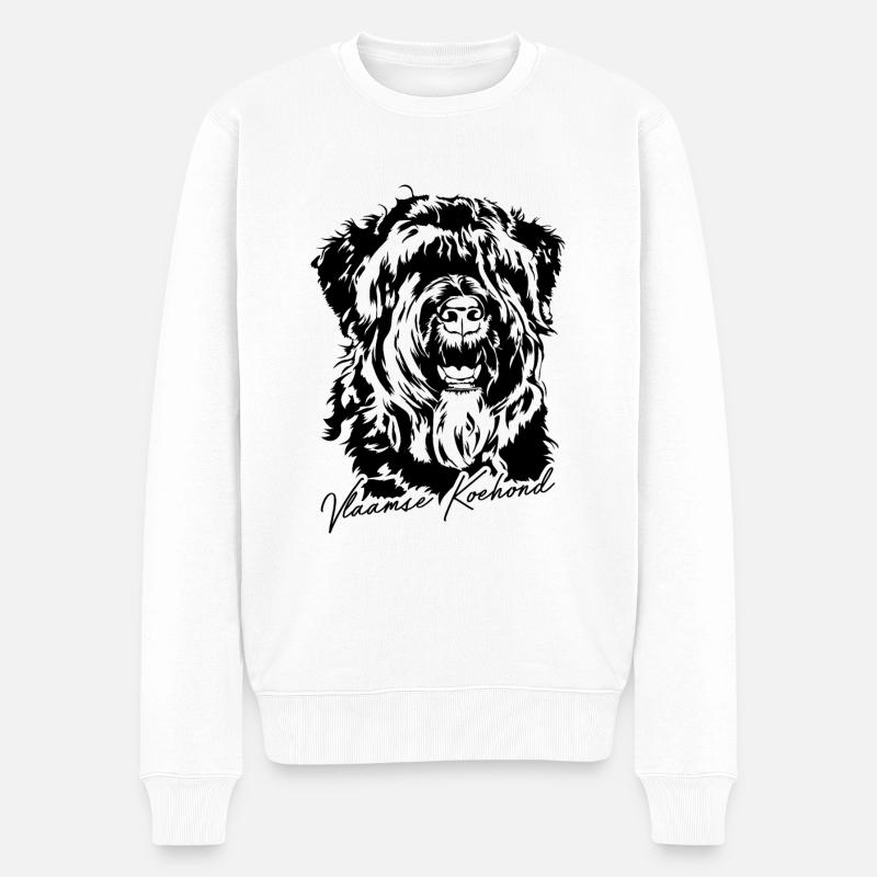 VLAAMSE KOEHOND Portrait Hunde Hund Wilsigns - Männer Premium Bio Pullover - Weiß