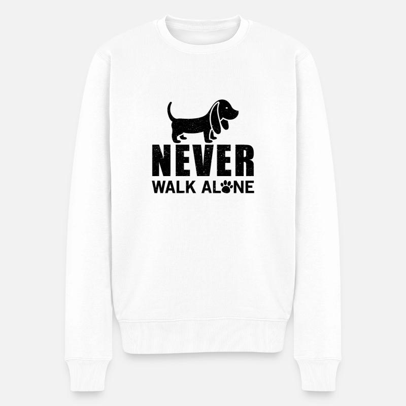 Never walk alone - Pull Premium bio Homme - blanc
