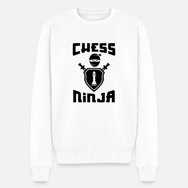 Chess Ninja - Pull Premium bio Homme - blanc