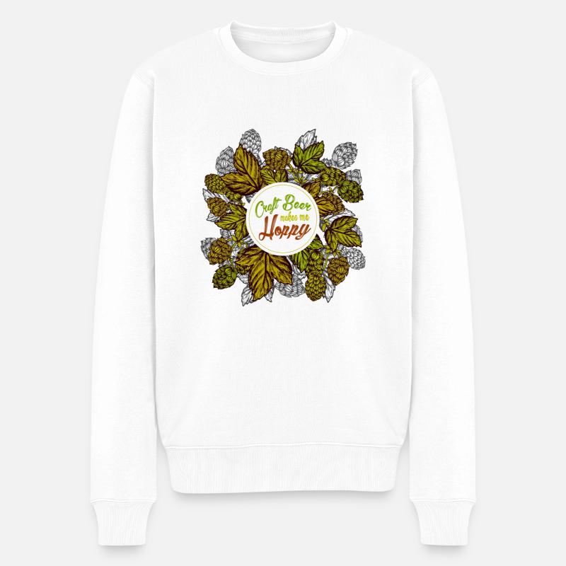 Houblon de bière artisanale - Pull Premium bio Homme - blanc