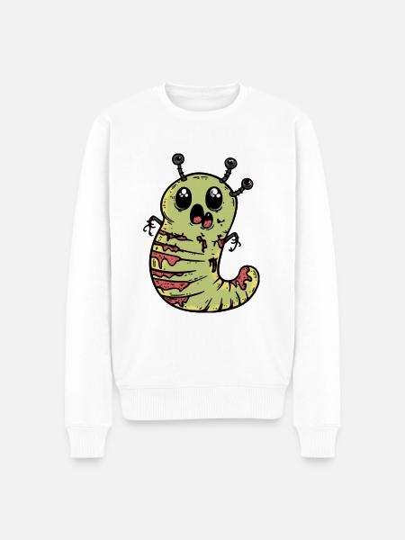Worm Halloween Comic Funny - Men's Premium Organic Jumper - white