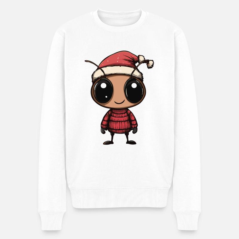 Ameise Weihnachten Comic - Männer Premium Bio Pullover - Weiß