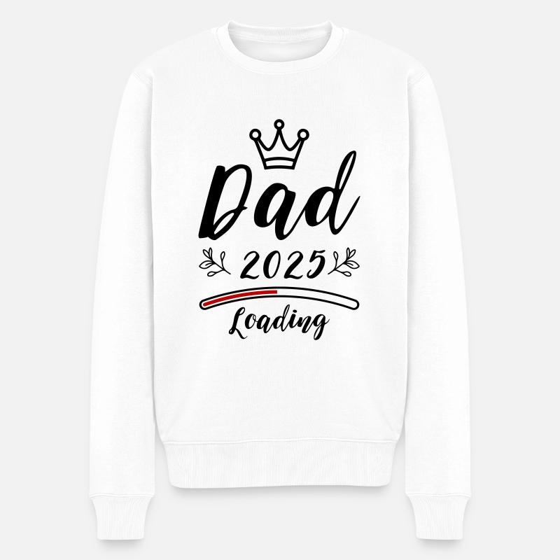 Dad 2025 Papa Loading - Männer Premium Bio Pullover - Weiß