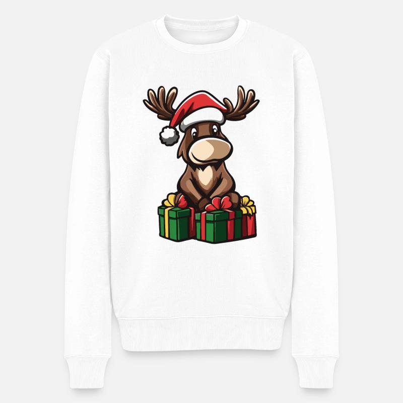 Cadeaux de Noël Moose - Pull Premium bio Homme - blanc