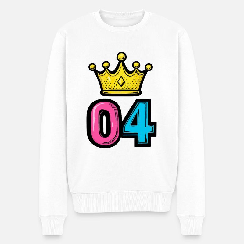 Couronne à 4 chiffres - Pull Premium bio Homme - blanc