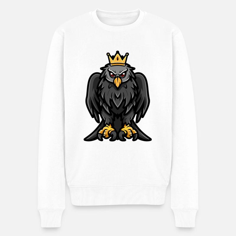 Harpyie Vogel Comic Krone - Männer Premium Bio Pullover - Weiß