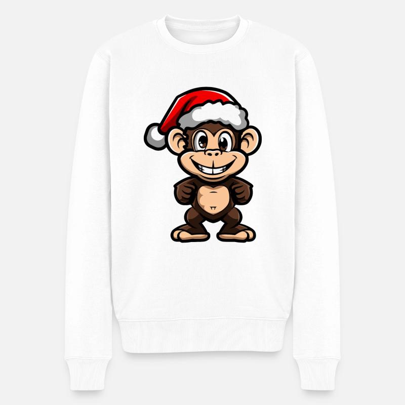 Singe Noël - Pull Premium bio Homme - blanc