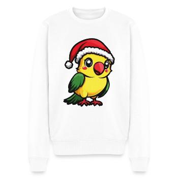 Papagai Weihnachten Niedlich - Männer Premium Bio Pullover - Weiß - Vorne - Thijin (182cm)