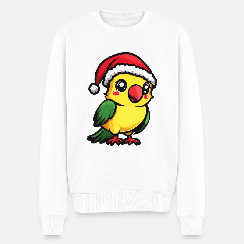 Perroquet Noël mignon - Pull Premium bio Homme - blanc