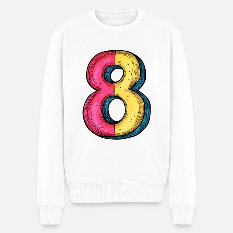 8 Zahl symbol - Männer Premium Bio Pullover - Weiß