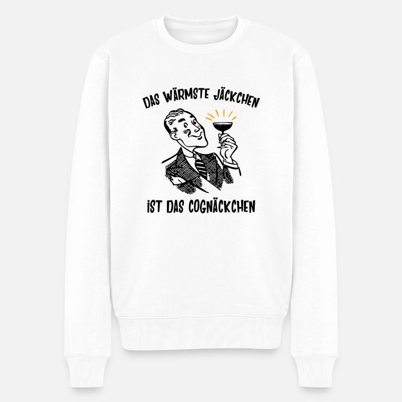 Cognäckchen - Männer Premium Bio Pullover - Weiß