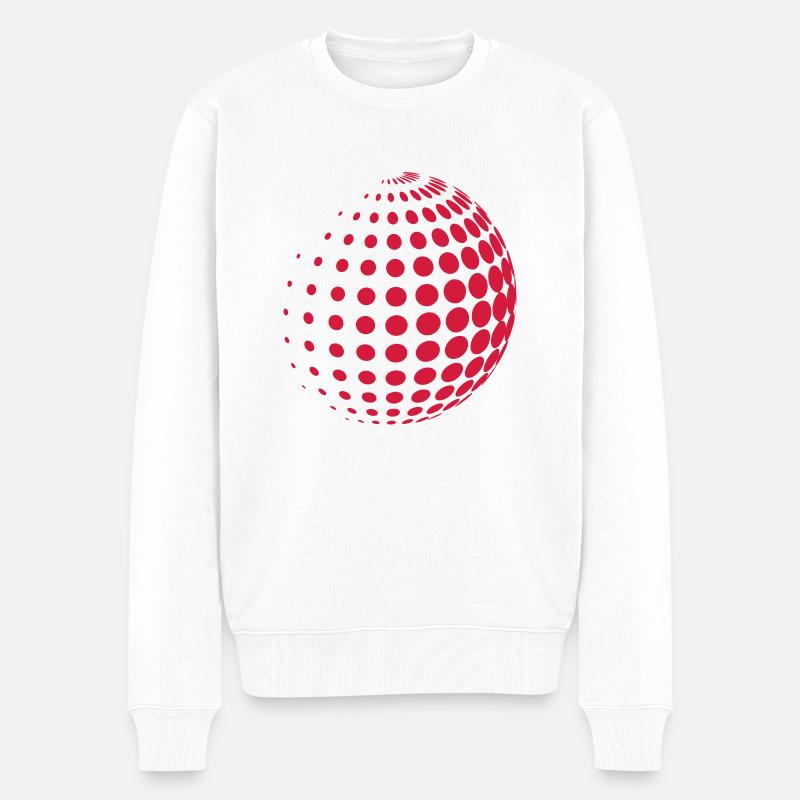 Dotted Sphere - Männer Premium Bio Pullover - Weiß