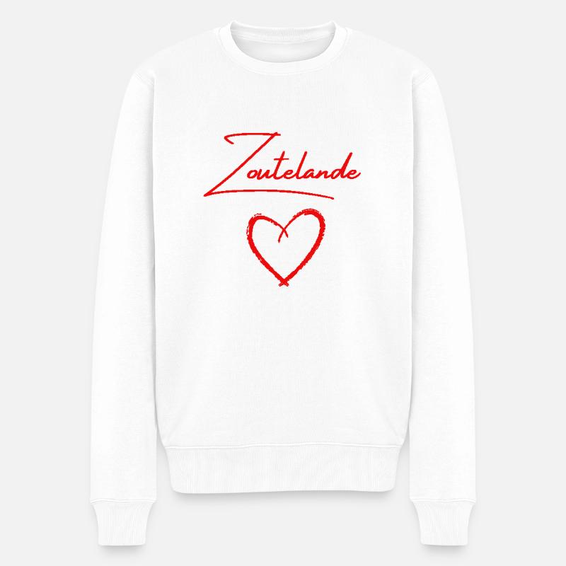 Zoutelande Love Design - Männer Premium Bio Pullover - Weiß