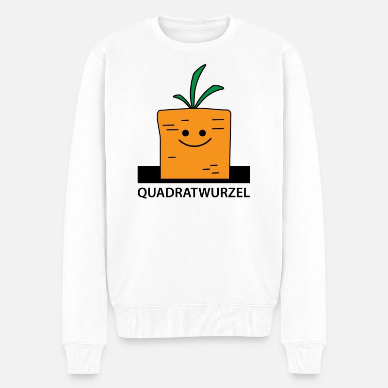 Lustige Möhre für Mathematik - Männer Premium Bio Pullover - Weiß