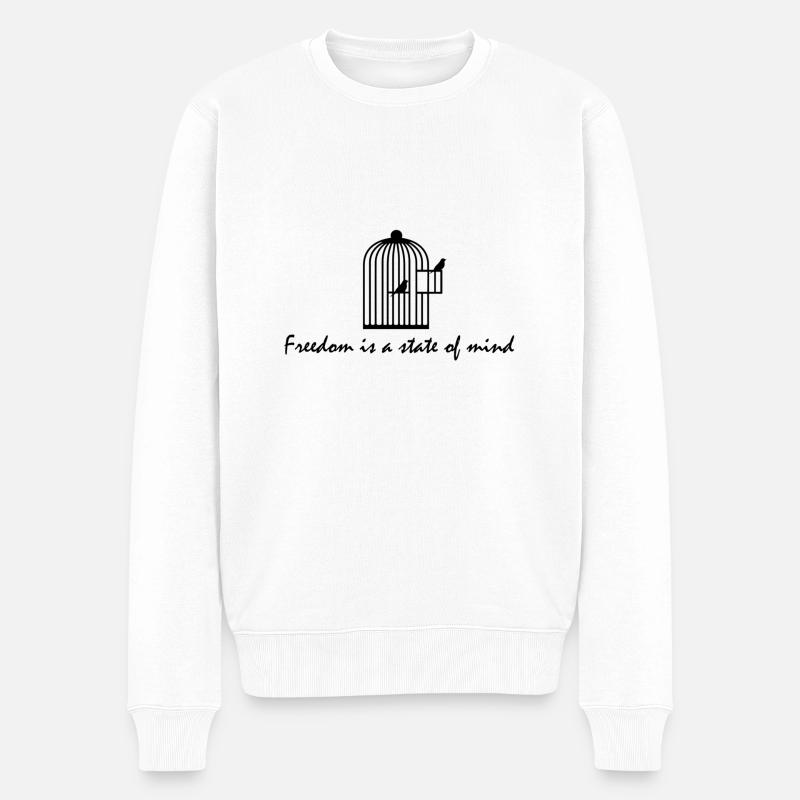 Freiheit - Männer Premium Bio Pullover - Weiß