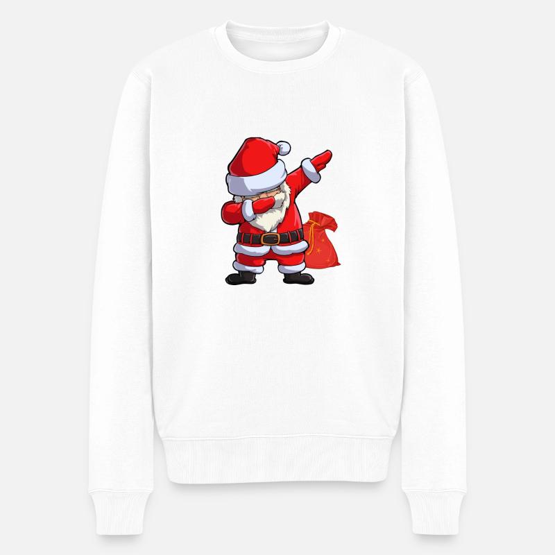 Weihnachtsmann Santa Claus - Männer Premium Bio Pullover - Weiß
