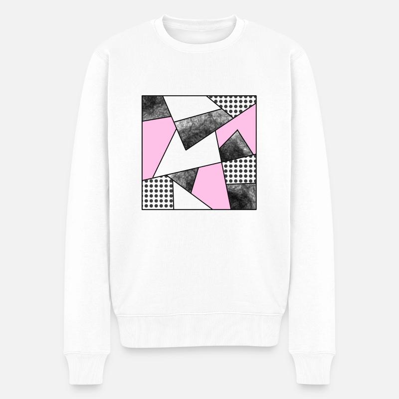 Mosaïque moderne rose - Pull Premium bio Homme - blanc