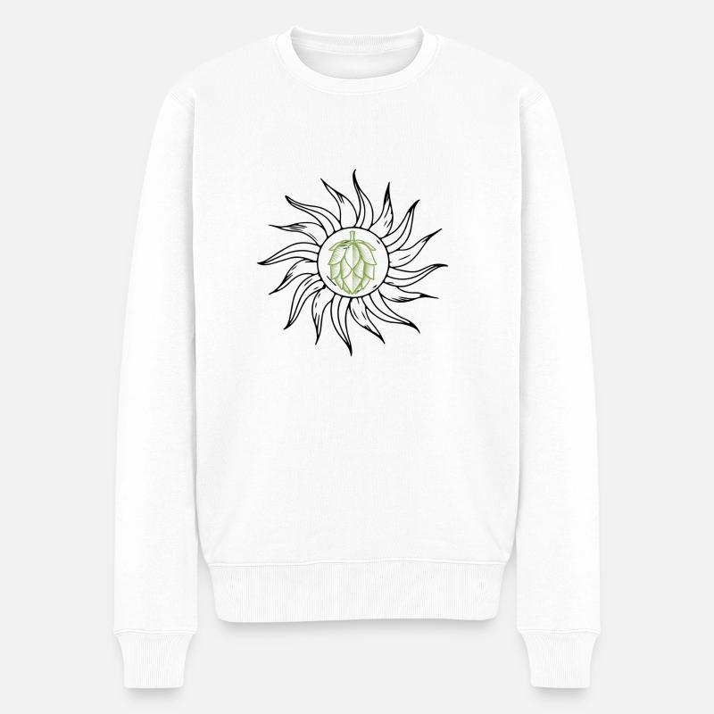der sonnige Hopfen - Männer Premium Bio Pullover - Weiß
