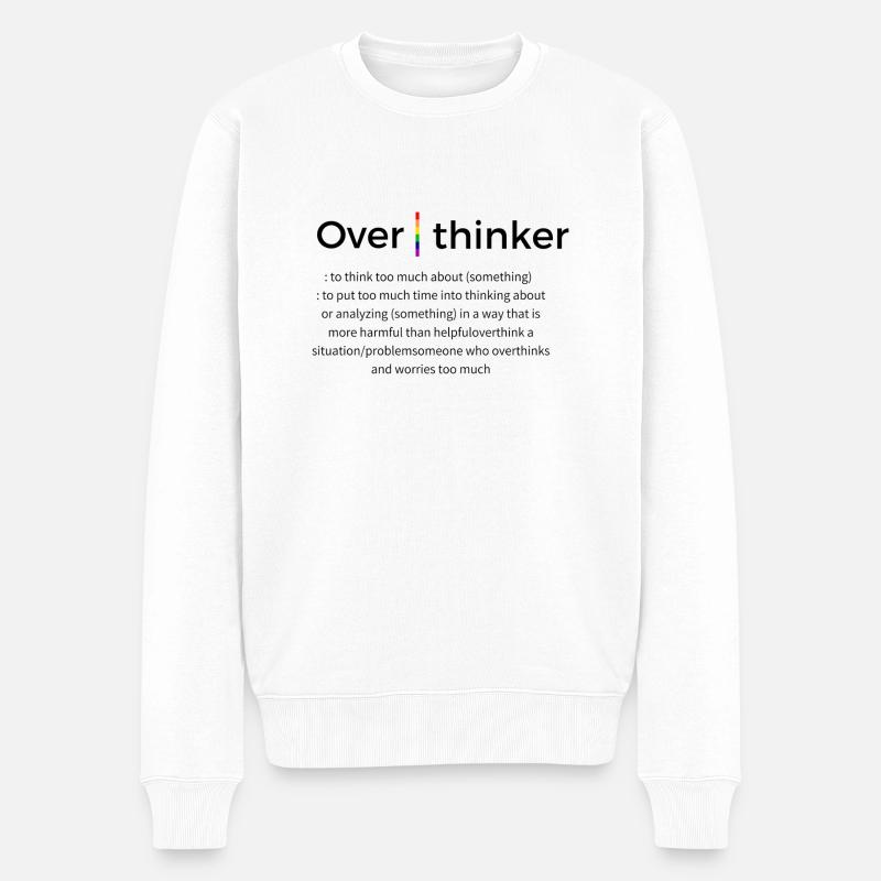 Overthinker mit Definition - Männer Premium Bio Pullover - Weiß