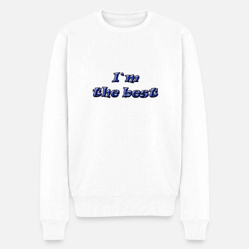 ICH BIN DER BESTE - Männer Premium Bio Pullover - Weiß