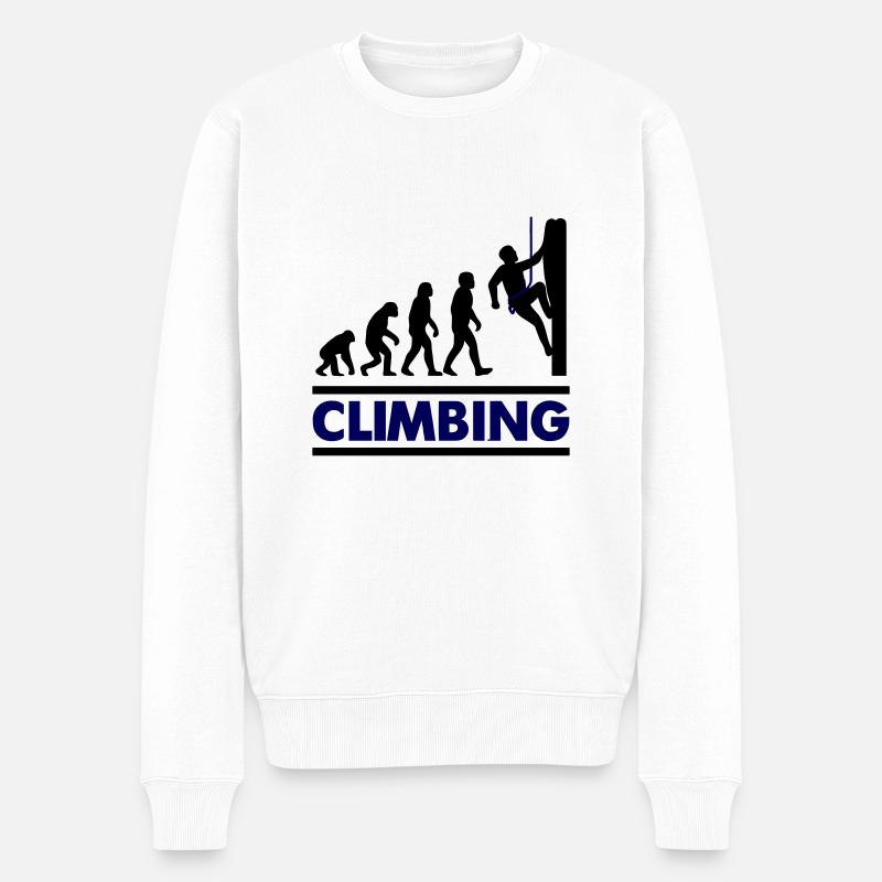 Klettern Evolution Climber - Männer Premium Bio Pullover - Weiß