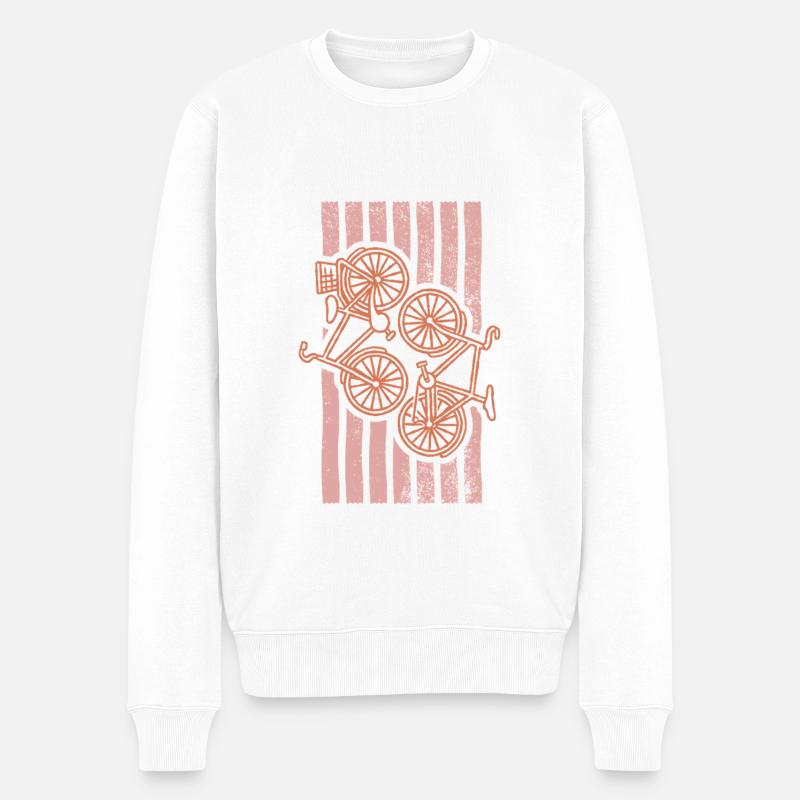 Visual Cycling Summer Trend Blassrosa Minimalistisch - Männer Premium Bio Pullover - Weiß