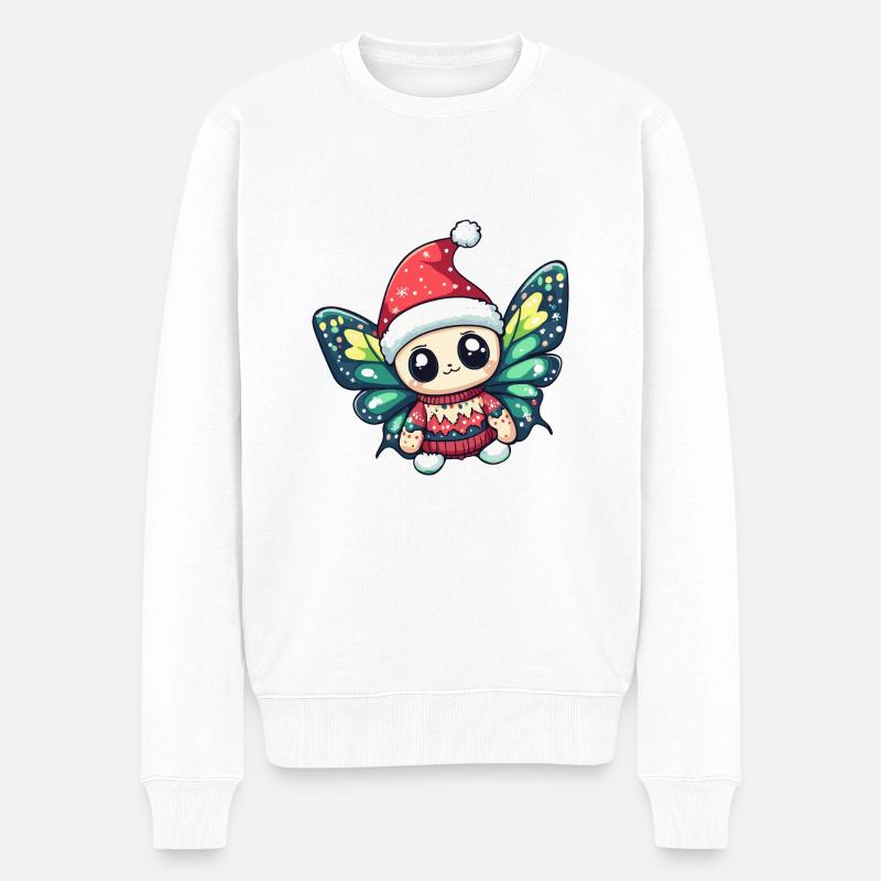 Bande dessinée de Noël papillon - Pull Premium bio Homme - blanc