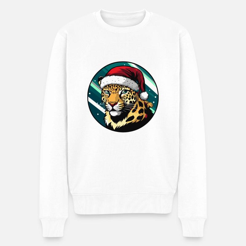 Noël Léopard Noël - Pull Premium bio Homme - blanc