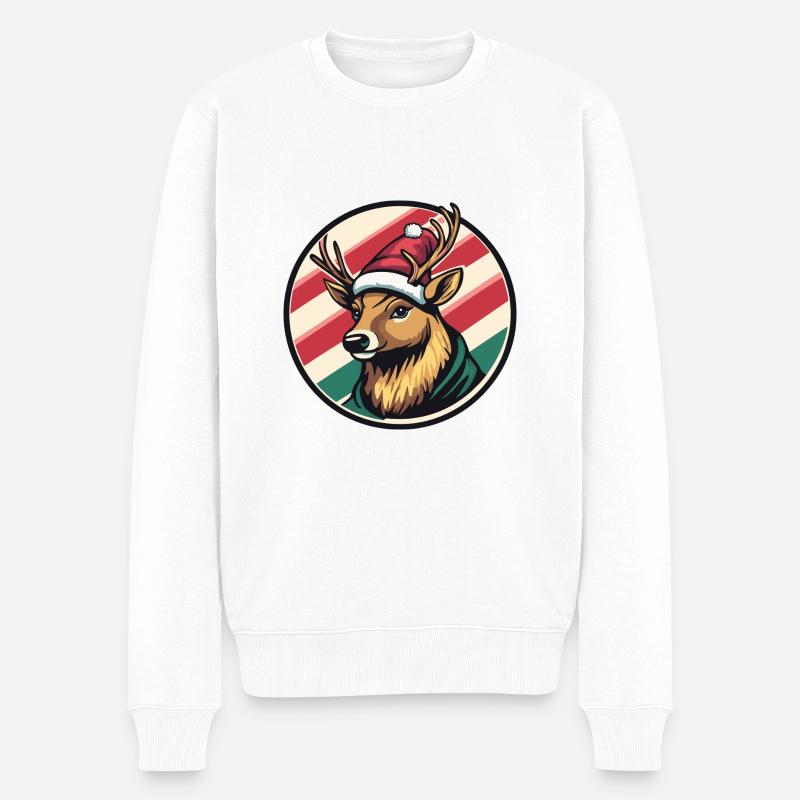 Noël du cerf Noël - Pull Premium bio Homme - blanc