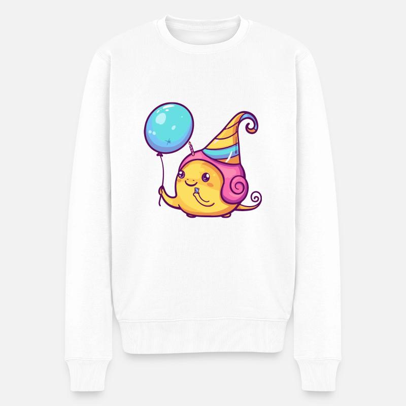 Escargot Anniversaire Bébé - Pull Premium bio Homme - blanc