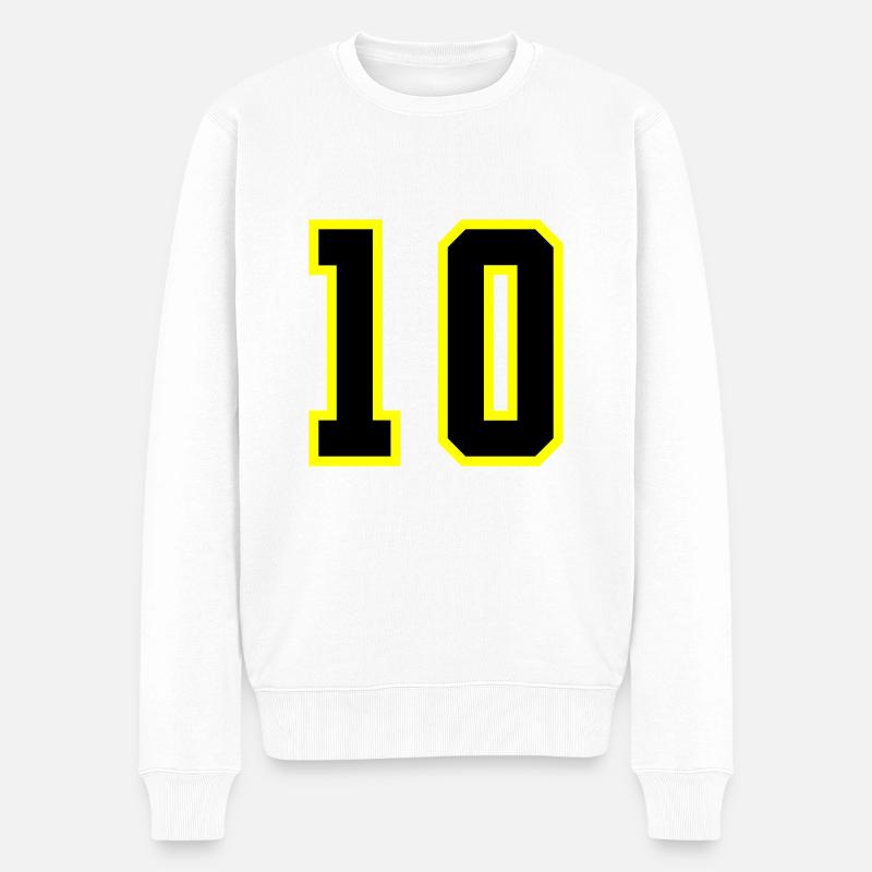 10 Numéro Jersey Dix - Pull Premium bio Homme - blanc
