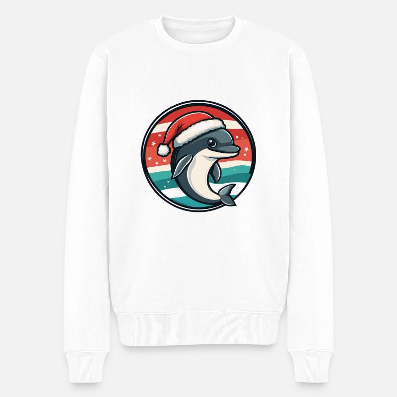 Noël dauphin Noël - Pull Premium bio Homme - blanc