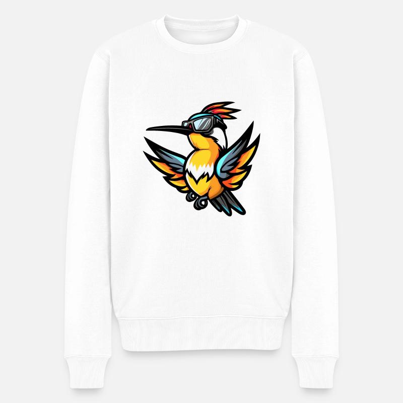 Kolibri Vogel Tier - Männer Premium Bio Pullover - Weiß