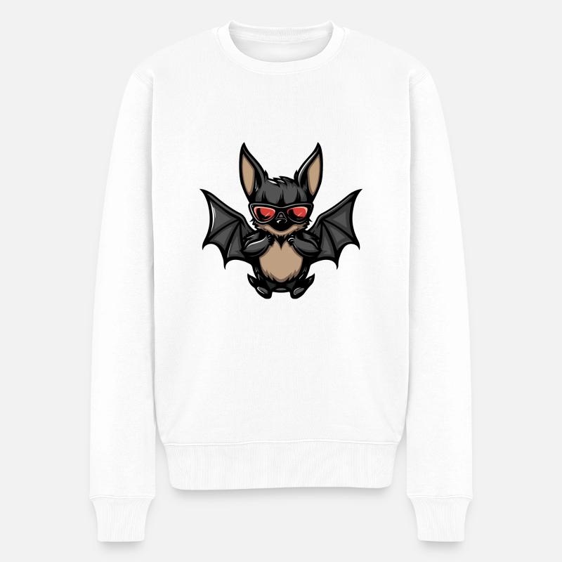 Fledermaus Tier - Männer Premium Bio Pullover - Weiß