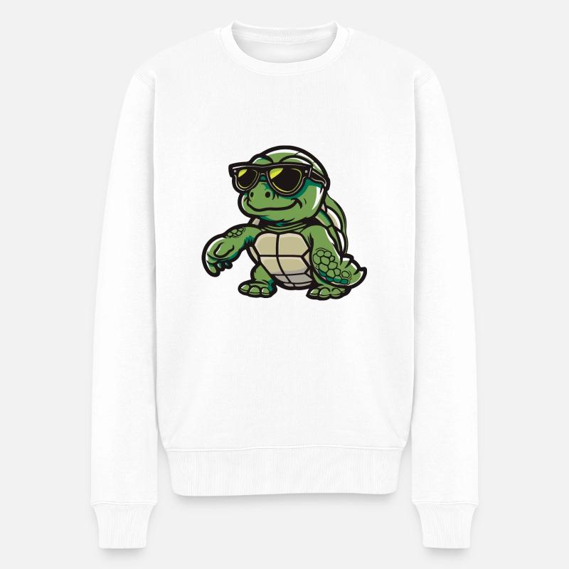Schildkröte Tier - Männer Premium Bio Pullover - Weiß