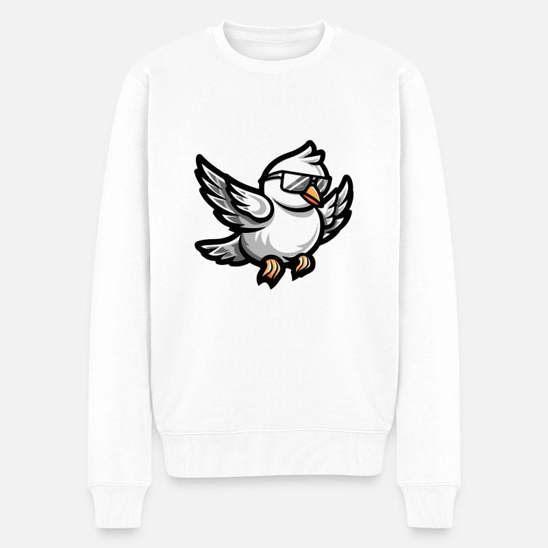 Animal oiseau pigeon - Pull Premium bio Homme - blanc