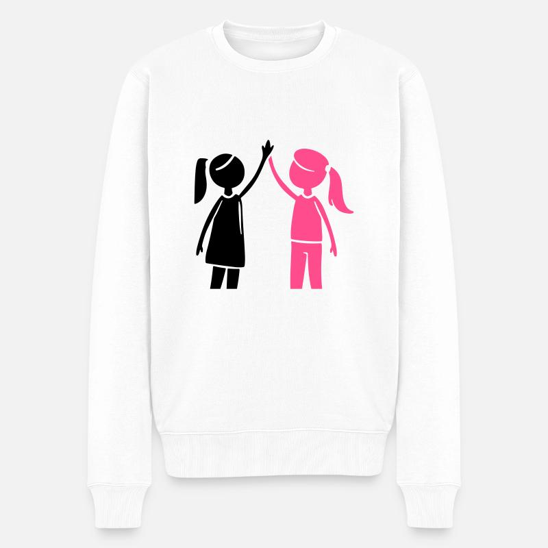Amitié Fille Meilleur Ami - Pull Premium bio Homme - blanc