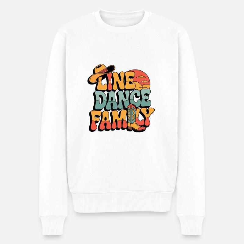 Line Dance Linedance Familie - Männer Premium Bio Pullover - Weiß