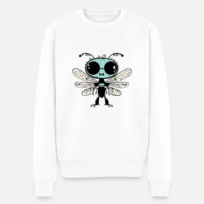 Libellule Halloween Bande dessinée drôle - Pull Premium bio Homme - blanc