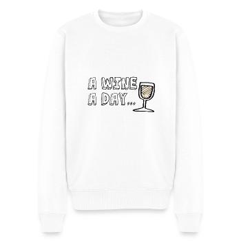 Vin blanc drôle, vin rouge, vin, cadeau - Pull Premium bio Homme - blanc - Devant - Thijin (182cm)