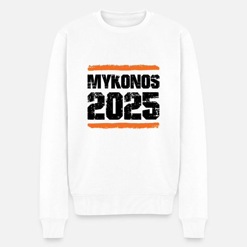 Mykonos 2025 Team - Männer Premium Bio Pullover - Weiß
