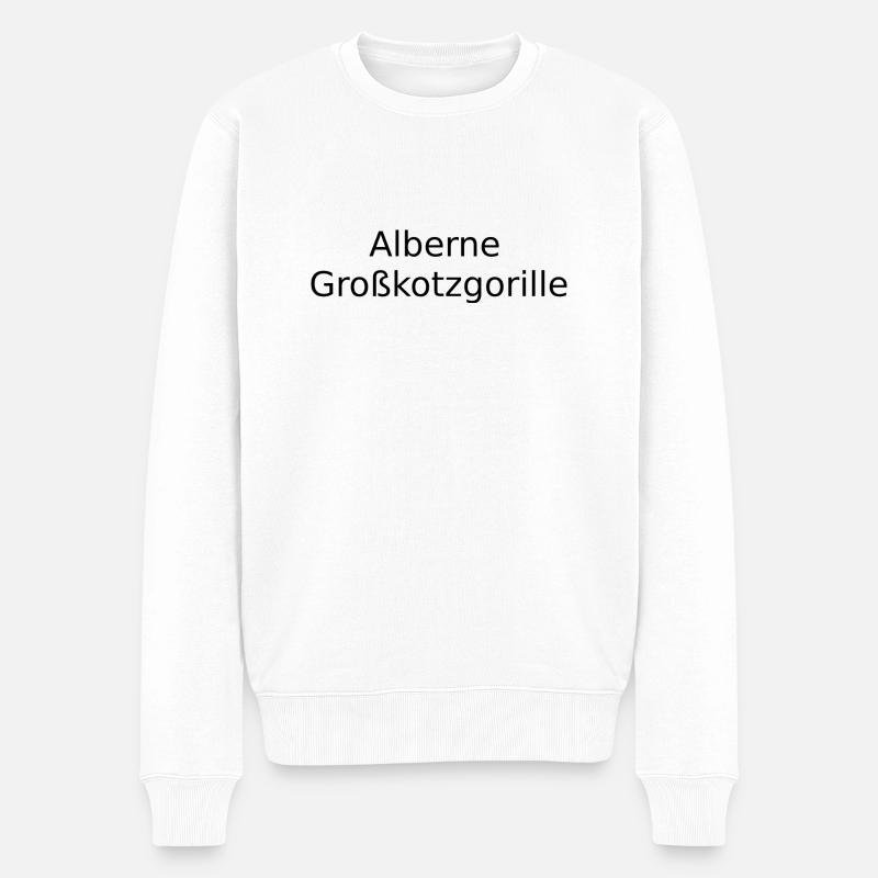 Alberne Großkotzgorille - Männer Premium Bio Pullover - Weiß