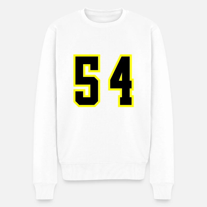 54 Zahl Trikot - Männer Premium Bio Pullover - Weiß