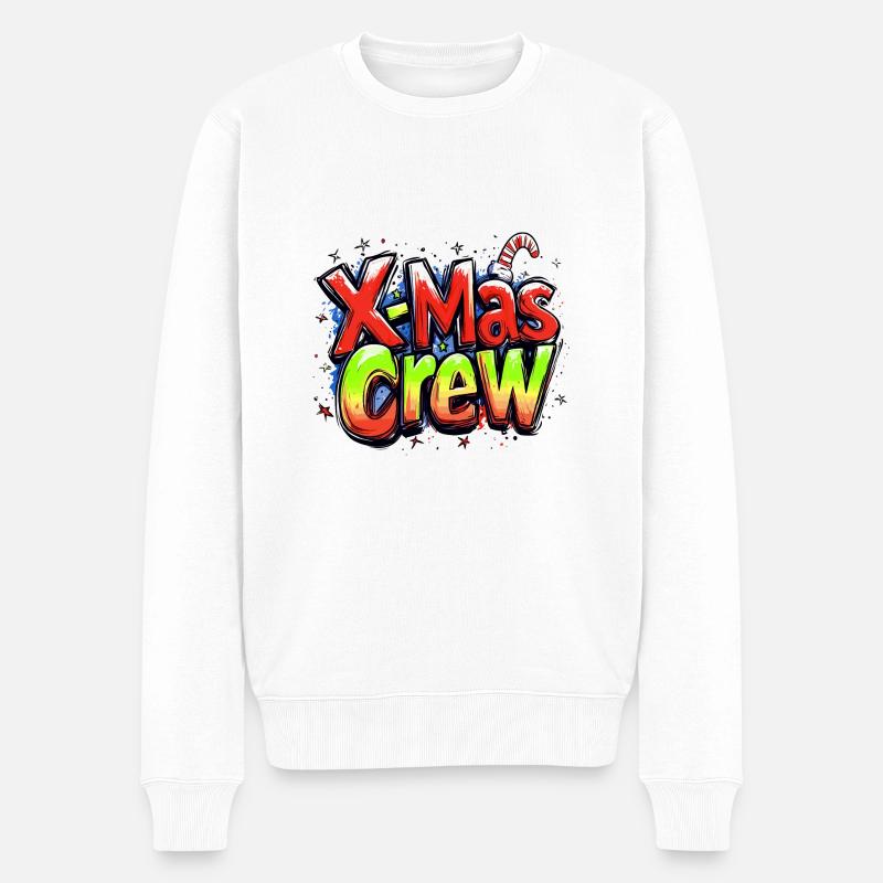 X-Mas Crew Weihnachtlich - Männer Premium Bio Pullover - Weiß